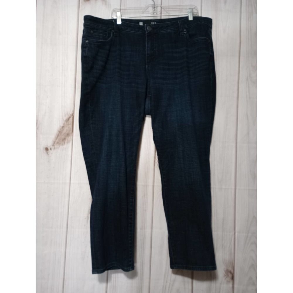 Kut from‎ the Kloth Catherine Boyfriend Jeans Dark Wash Blue Denim Plus Size 20W